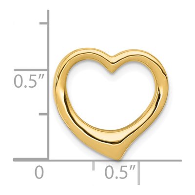 14K Yellow Gold Floating Heart Slide Pendant – view 5