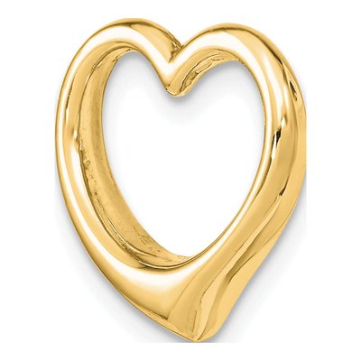 14K Yellow Gold Floating Heart Slide Pendant – view 6