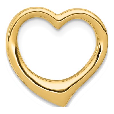 14K Yellow Gold Floating Heart Slide Pendant