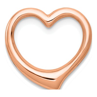 14K Rose Gold Floating Heart Slide Pendant