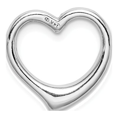 14K White Gold Floating Heart Slide Pendant – view 4