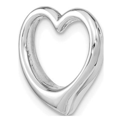 14K White Gold Floating Heart Slide Pendant – view 5