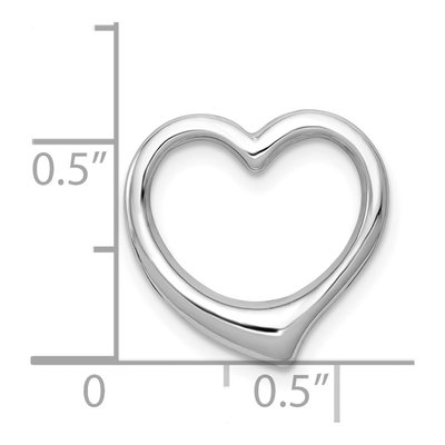 14K White Gold Floating Heart Slide Pendant – view 6