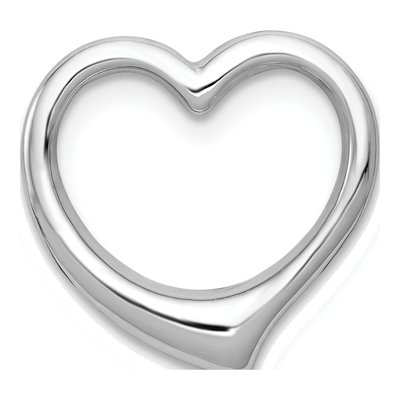 14K White Gold Floating Heart Slide Pendant