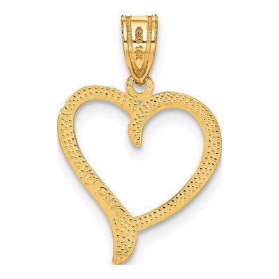 14K Yellow Gold Open Heart Pendant – view 4