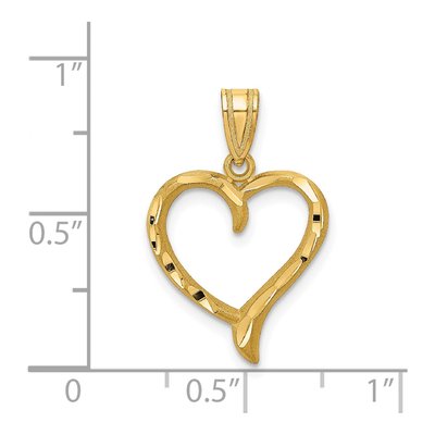 14K Yellow Gold Open Heart Pendant – view 5