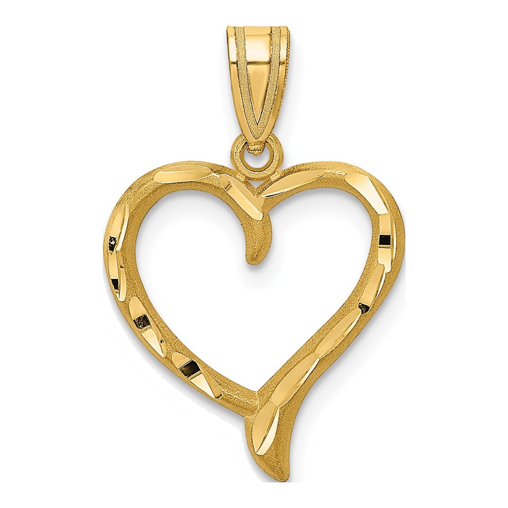 14K Yellow Gold Open Heart Pendant
