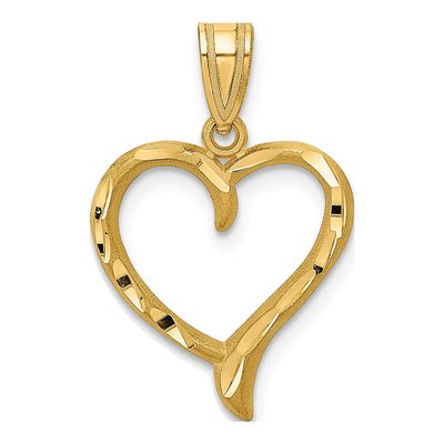 14K Yellow Gold Open Heart Pendant