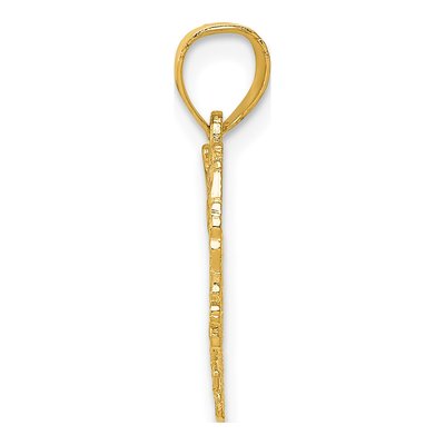 14K Yellow Gold Floral Border Heart Pendant – view 3