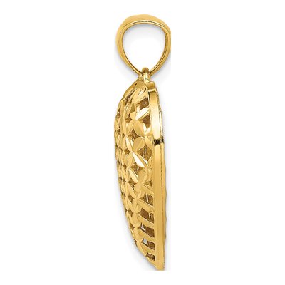 14K Two-Tone Gold Reversible Filigree Heart Pendant – view 3