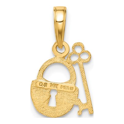 14K Yellow Gold Key Lock Pendant – view 4