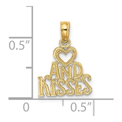 14K Yellow Gold Heart Kisses Charm – view 4