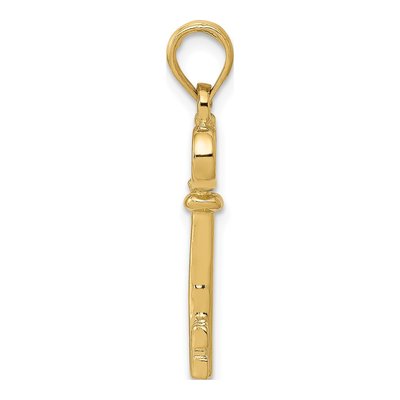14K Yellow Gold 3-D Key Pendant – view 3