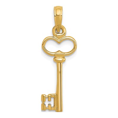 14K Yellow Gold 3-D Key Pendant – view 4