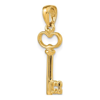14K Yellow Gold 3-D Key Pendant – view 5