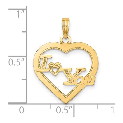14K Yellow Gold I Heart You Frame Charm – view 4