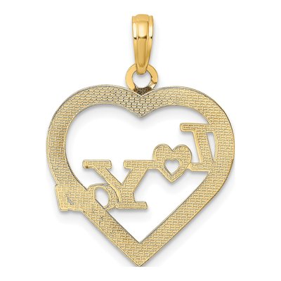 14K Yellow Gold I Heart You Frame Charm – view 5