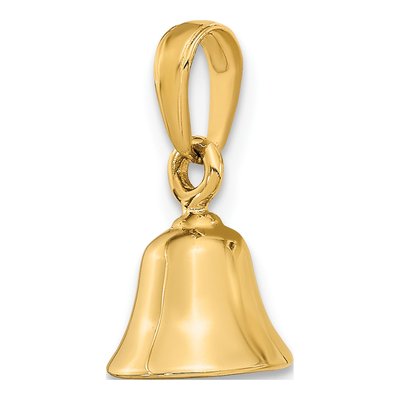 14K Yellow Gold 3-D Moveable Bell Pendant – view 5
