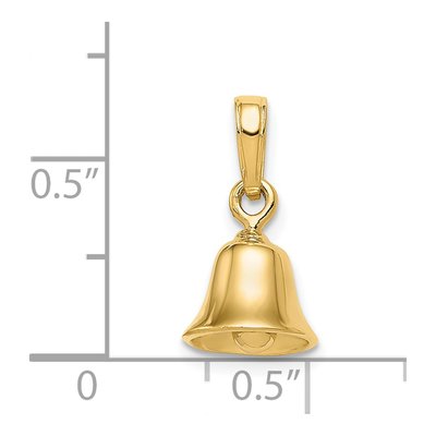 14K Yellow Gold 3-D Moveable Bell Pendant – view 6