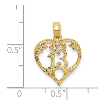 14K Yellow Gold Heart Cut-Out Pendant – view 5