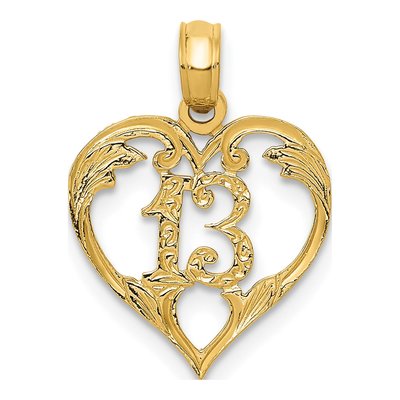 14K Yellow Gold Heart Cut-Out Pendant
