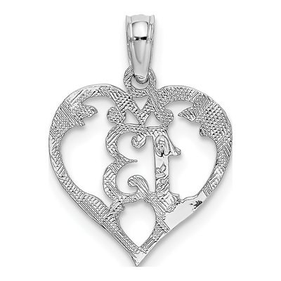 14K White Gold Heart Cut-Out Pendant – view 4