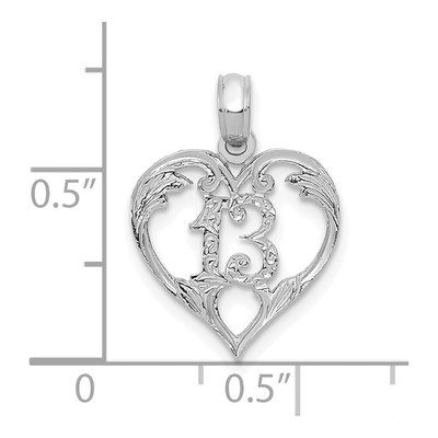 14K White Gold Heart Cut-Out Pendant – view 5