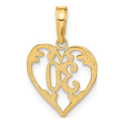 14K Yellow Gold Heart Cut-Out Pendant – view 4