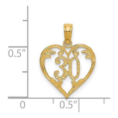 14K Yellow Gold Heart Cut-Out Pendant – view 5