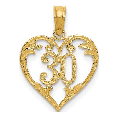 14K Yellow Gold Heart Cut-Out Pendant