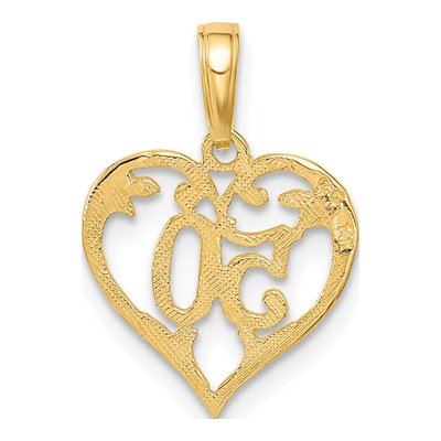 14K Yellow Gold Heart Cut-Out Pendant – view 4