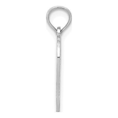14K White Gold Heart Cut-Out Number 50 Pendant – view 3