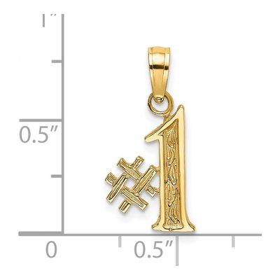 14K Yellow Gold ' Number 1 Pendant – view 4