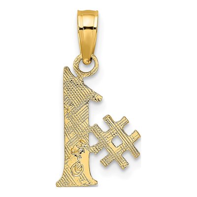 14K Yellow Gold ' Number 1 Pendant – view 5