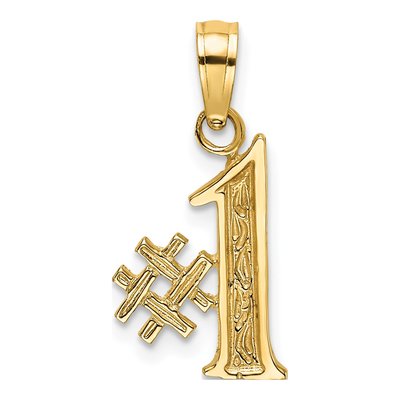 14K Yellow Gold ' Number 1 Pendant