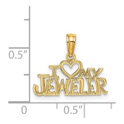 14K Yellow Gold I Heart My Jeweler Charm – view 4