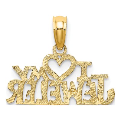 14K Yellow Gold I Heart My Jeweler Charm – view 5