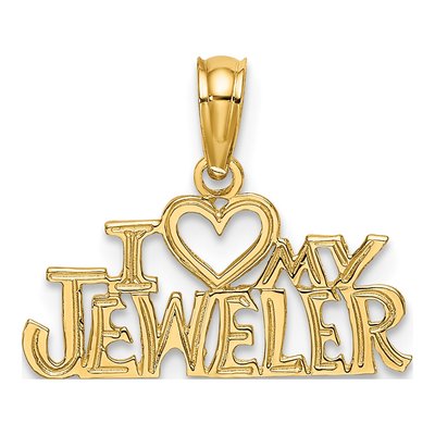 14K Yellow Gold I Heart My Jeweler Charm