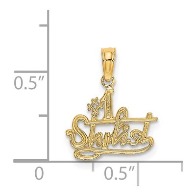 14K Yellow Gold Stylist Number 1 Pendant – view 4