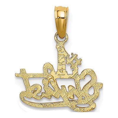 14K Yellow Gold Stylist Number 1 Pendant – view 5