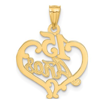 14K Yellow Gold Anos Heart Pendant – view 4