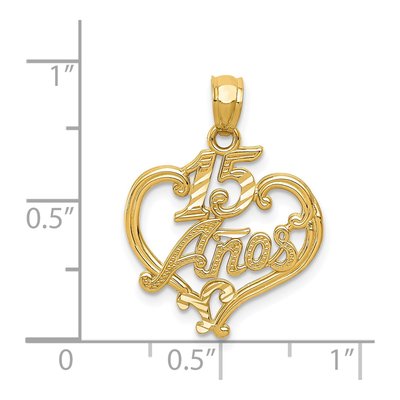 14K Yellow Gold Anos Heart Pendant – view 5