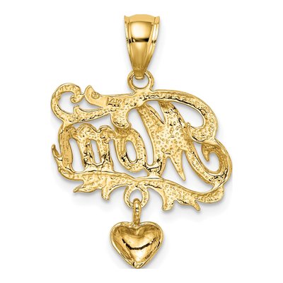 14K Yellow Gold MOM Pendant – view 4