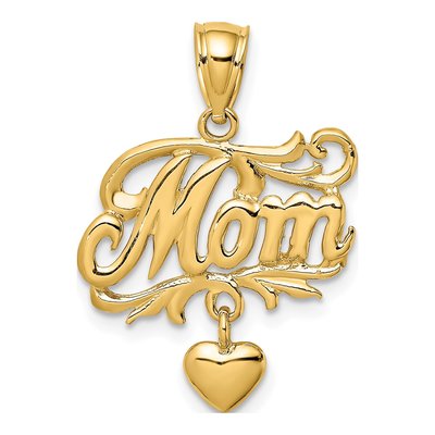 14K Yellow Gold MOM Pendant