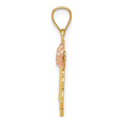 14K Two-Tone Gold Madre Number 1 Pendant – view 3