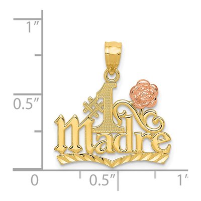 14K Two-Tone Gold Madre Number 1 Pendant – view 5