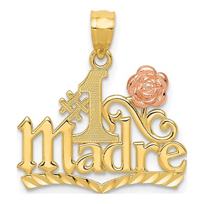 14K Two-Tone Gold Madre Number 1 Pendant