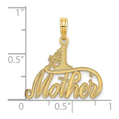14K Yellow Gold Mother Number 1 Pendant – view 4