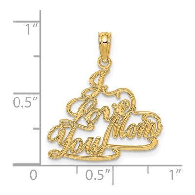 14K Yellow Gold I LOVE YOU MOM Charm – view 5