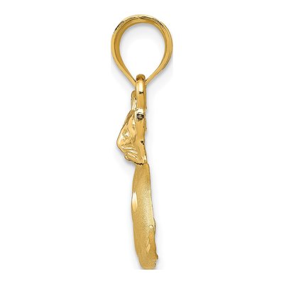 14K Yellow Gold Diamond-Cut Cat Pendant – view 3